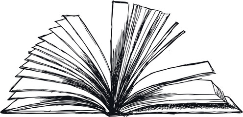 Wall Mural - Book vector. Hand drawn illustration in sketch style.