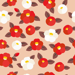 Wall Mural - seamless pattern of camellia flowers