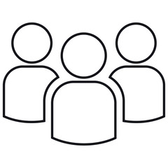 Group of outlines of three people