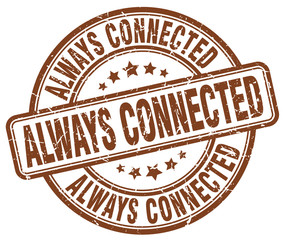 always connected brown grunge stamp