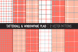 Coral Pink Gray, White Tattersall & Windowpane Plaid Vector Patterns. Living Coral - 2019 Color of the Year. Pastel Color Fashion Textile Prints. Small to Large Checks. Pattern Tile Swatches Included