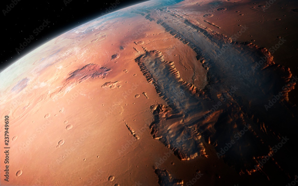 Big Mars Valles Marineris, Mars, illustration Stock Photo | Adobe Stock