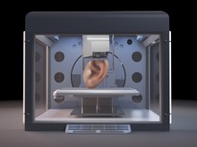Illustration Of A 3d Printer Printing An Ear