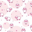 © Muhamad - Seamless pink background with sheep cartoon pattern