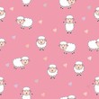 © Muhamad - Seamless pink background with sheep cartoon pattern