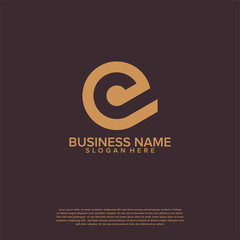 Wall Mural - simple e initial technology logo template, e letter logo symbol, logo symbol icon