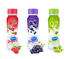 Poster - Yogurt Fruit And Berries Icon Set