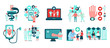 Digital Medicine Icons Set
