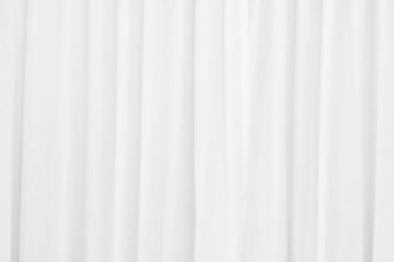 Poster - White fabric texture background. Crumpled of curtains material.