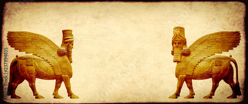 Fotografía Grunge background with paper texture and lamassu