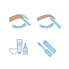 Sticker - Eyebrows shaping color icons set