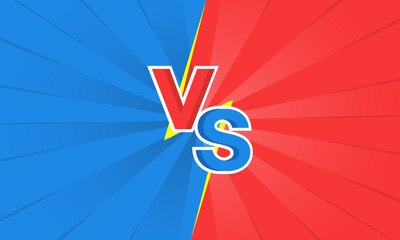 Versus VS letters fight backgrounds in flat style design with lightning. Vector illustration