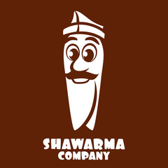 Wall Mural - Cartoon character shawarma logo