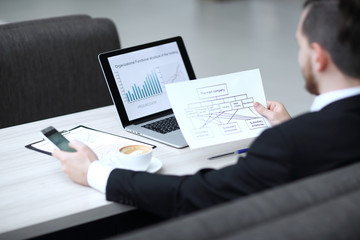 Wall Mural - Close-up of manager working with financial documents