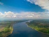 Fototapeta Natura - Wonders of Ukraine, high altitude aerial shot of river Dniester