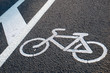 © olgavisavi - White bicycle sign on asphalt bike lane