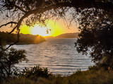 Fototapeta Na drzwi - sunset over Lake Cachuma