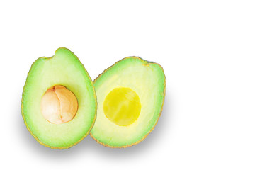 Fresh avocado isolated white background