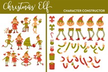 Christmas Elf Winter Character Set Activities And Body Parts