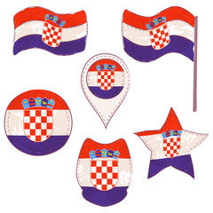 Flag of the Croatia Performed in Defferent Shapes