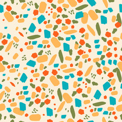 Naklejka na meble Terrazzo seamless pattern. Abstract geometric print. Vector hand drawn illustration.