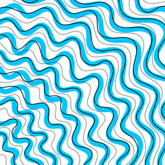 Wall Mural - Abstract curved and wave blue and black lines background