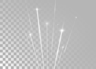 Abstract shining white beams/xmas, party background. Isolated on transparent background. Vector illustration, eps 10.