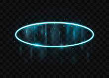 Blue  Halo Angel Ring. Isolated On Black Transparent Background, Vector Illustration, Eps 10.