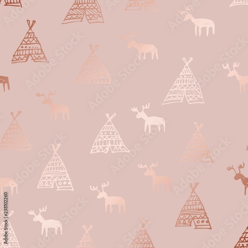 Photographie Deer. Rose gold. Luxurious delicate texture with a foil effect