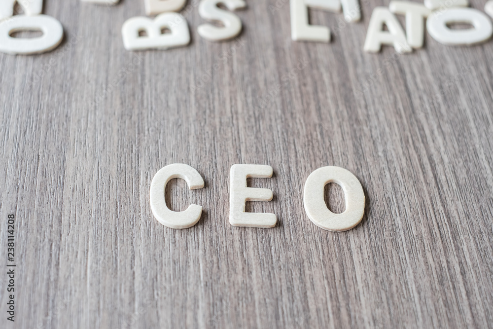 CEO word of wooden alphabet letters. Business and Idea concept Stock ...