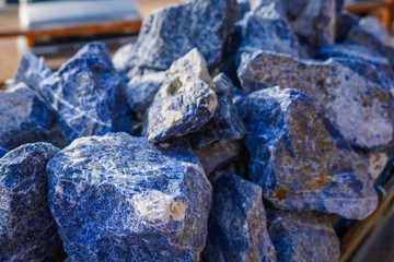 Beautiful closeup view of Blue precious rocks