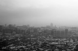 Fototapeta Nowy Jork - The city of Krasnoyarsk in the smoke. Environmental pollution. Bad ecology.