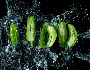 Jalapeno Peppers Water Splash