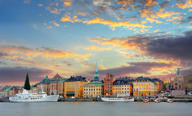 Canvas Print - Stockholm, Sweden - panorama of the Old Town, Gamla Stan