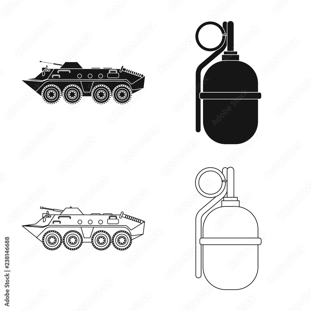 Vector design of weapon and gun icon. Collection of weapon and army ...