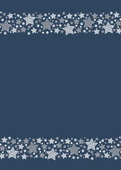 Wall Mural - Layout of Christmas greeting card with decorative stars. Vector.