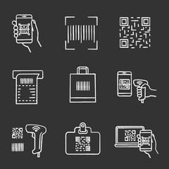 Sticker - Barcodes chalk icons set