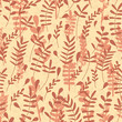 © WI-tuss - Seamless pattern jungle foliage plants and foliage cute seamless pattern. Vector outline leaves