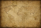 Fototapeta Mapy - retro styled world map