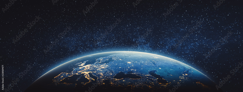Planet Earth - Europe. Elements of this image furnished by NASA - obrazy, fototapety, plakaty 