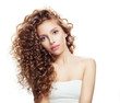 © artmim - Perfect blonde woman with healthy curly hair isolated on white