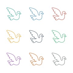 Poster - bird icon white background. Editable line bird icon from family. Trendy bird icon for web and mobile.