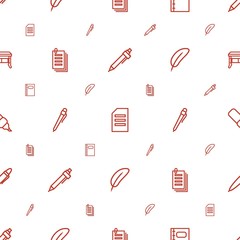 Wall Mural - writing icons pattern seamless white background. Included editable outline pen, paper, notebook, feather, office desk icons. writing icons for web and mobile.