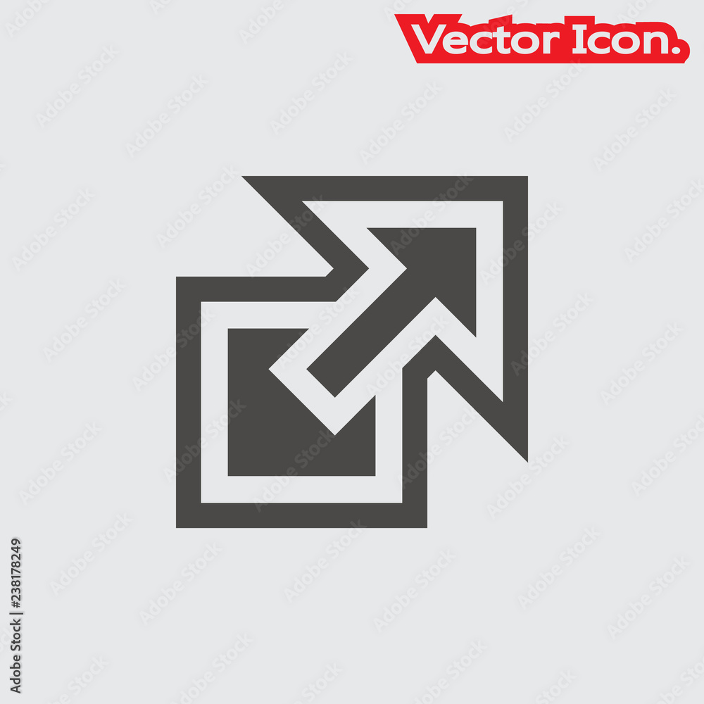 External Link icon isolated sign symbol and flat style for app, web and ...