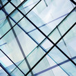 Structural glass ceiling / wall. Double exposure photo of transparent modern office building fragment. Abstract background on the subject of contemporary architecture.