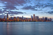 Chicago Skyline after Sunset from Adler Planetarium Skyline Walk