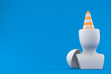 Canvas Print - Traffic cone inside head