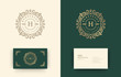 Luxury logo monogram crest template design vector illustration.