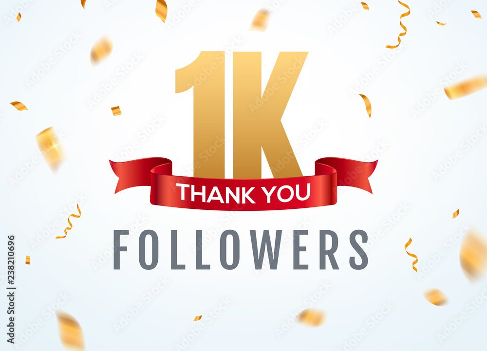 Thank you 1000 followers design template social network number ...