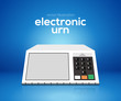 Electronic urn voting computer. Vector brazil choice president elections electronic voting urn design